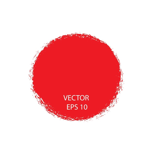 Mão desenhada grunge círculo vermelho. Vector Bolha redonda vermelha.