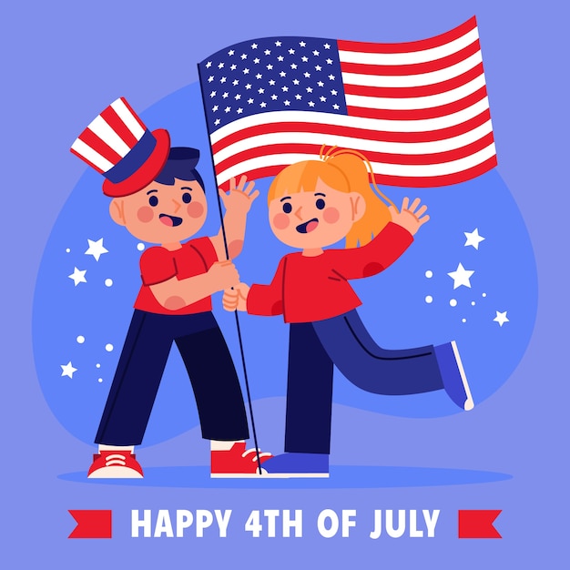 Mão desenhada ilustração de 4 de julho