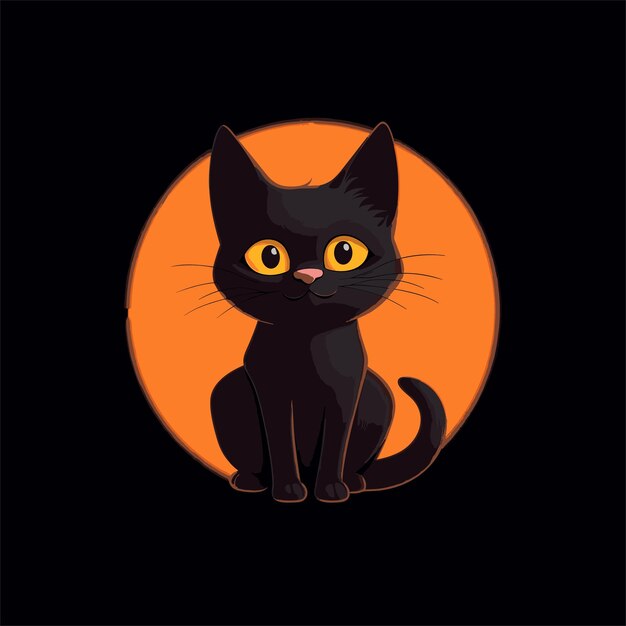 Vetor mão desenhada ilustração de gato de halloween