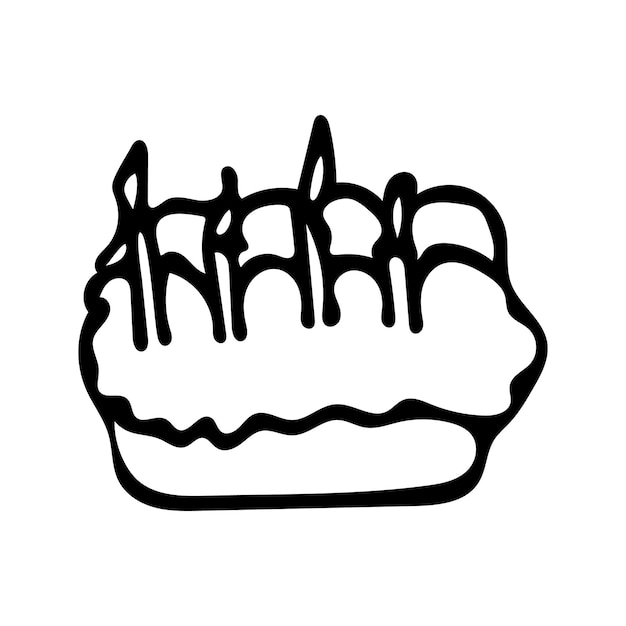 Mão desenhada ilustração vetorial de bolo de dia dos namorados