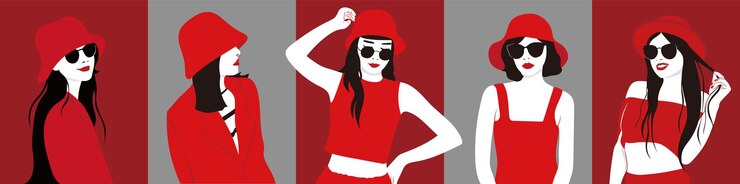 Vetor mão desenhada moda mulher usando chapéu e óculos de sol ilustração.