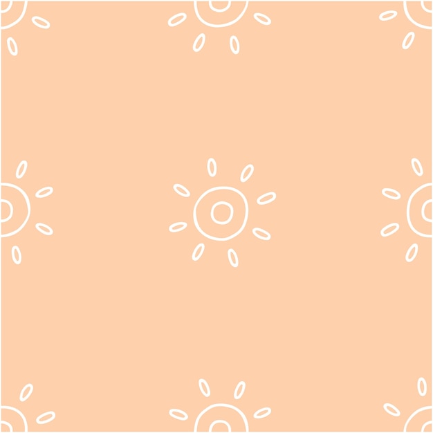 Vetor mão desenhada padrão rosa fofo com símbolo de sol fundo de ilustração vetorial