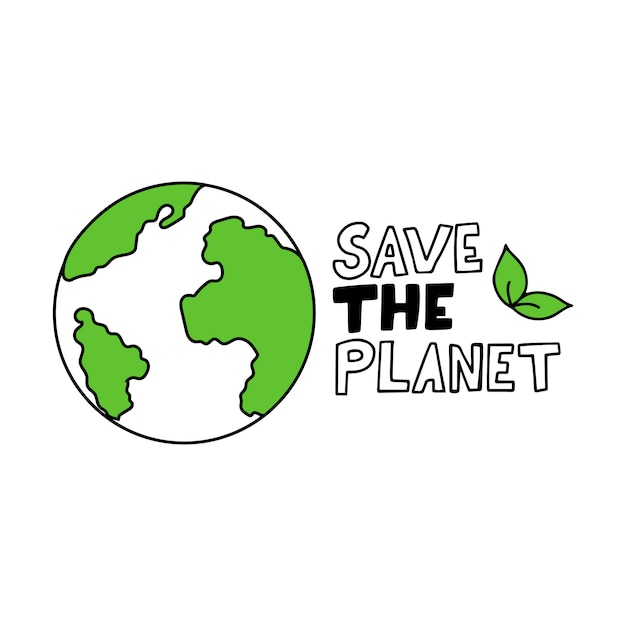 Mão desenhada planeta Terra.