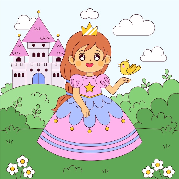 Mão desenhada princesa ilustração