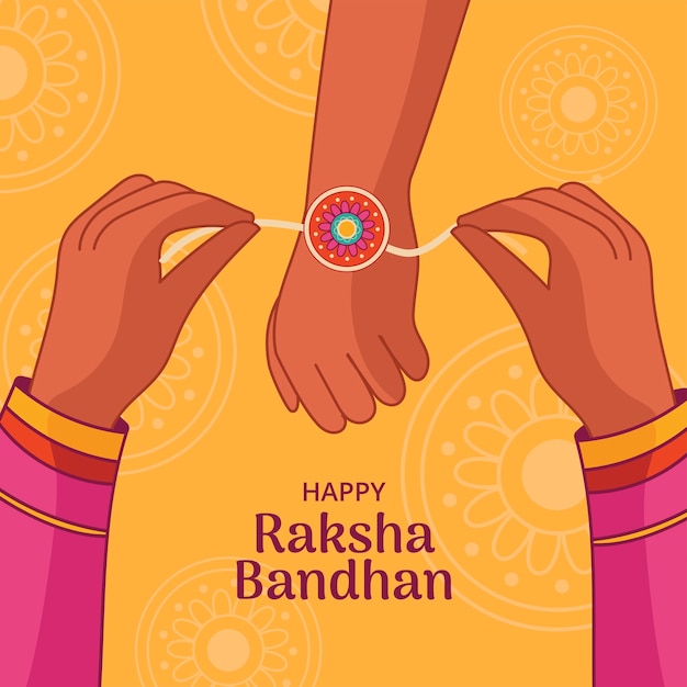 Mão desenhada raksha bandhan ilustração