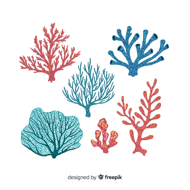 Mão, desenhado, coral, cobrança