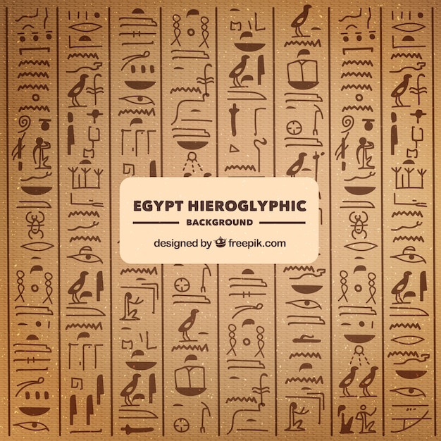 Mão, desenhado, egípcio, hieroglyphics, fundo