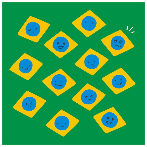 Vetor mão desenhando emoji brasileiro