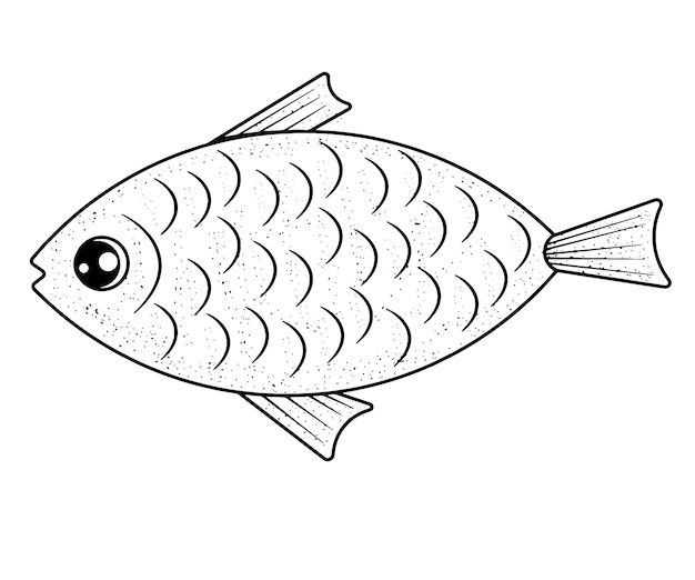 Peixe Bonito Dos Desenhos Animados Desenho Mão Esboço Colorir Fotos  vetor(es) de stock de ©allakuzmenko 394862684