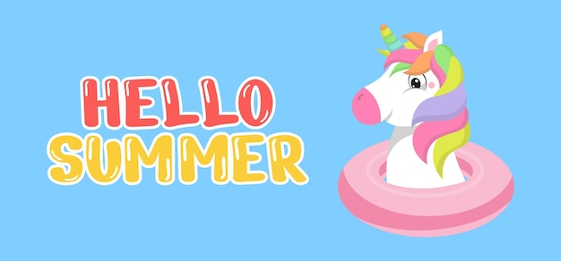 Mão desenhar ilustração do banner de saudação de verão