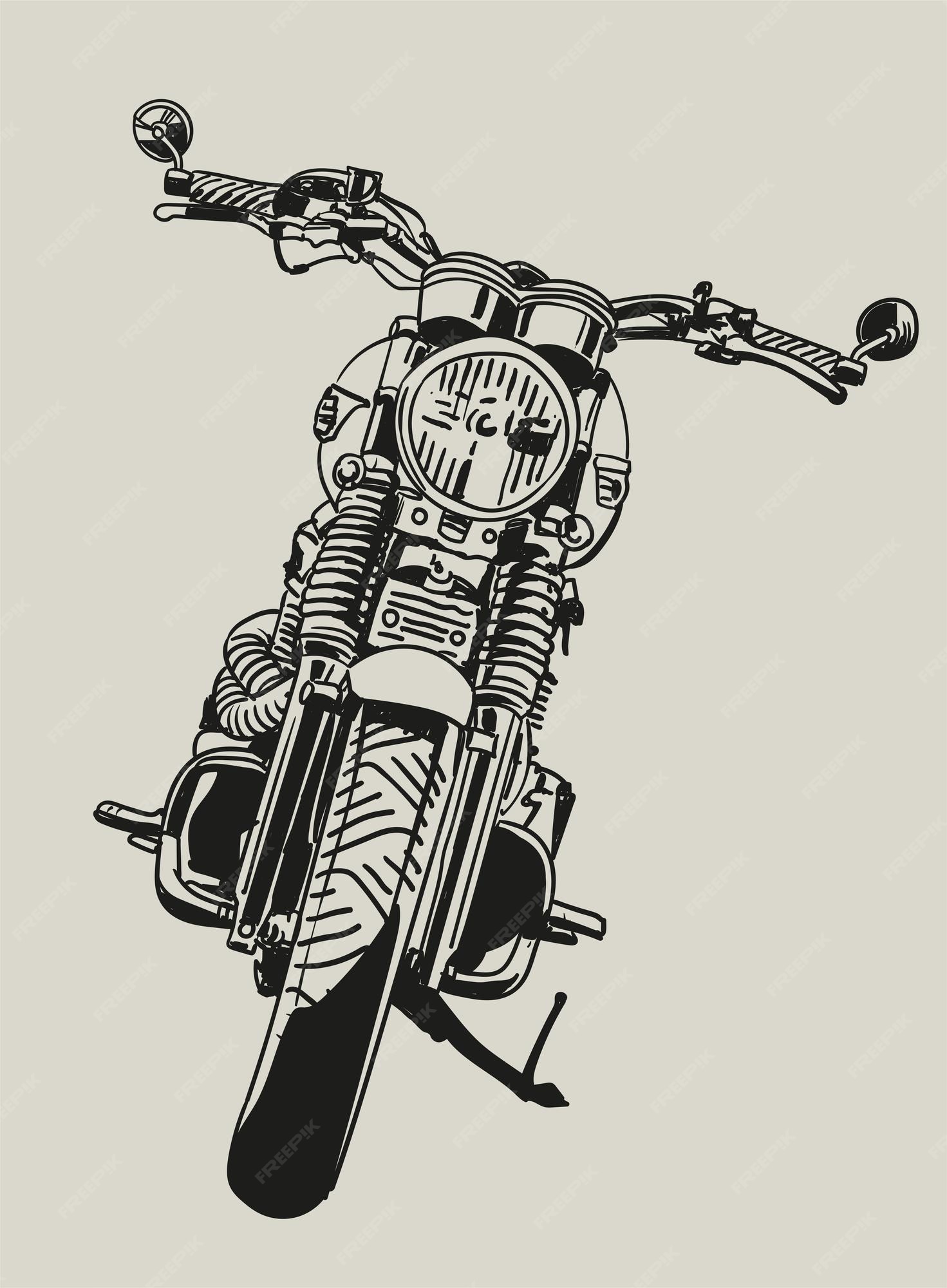 Vetores de Mão Desenhar O Estilo De Um Vetor Novo Moto Ilustração Livro  Para Colorir e mais imagens de Motocicleta - iStock