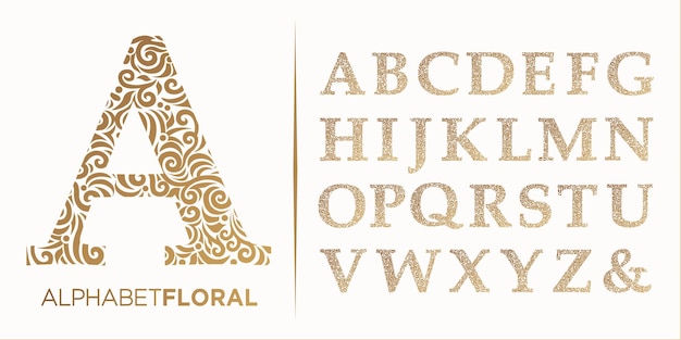 Mão desenhar letras decorativas do logotipo az do alfabeto, vetor