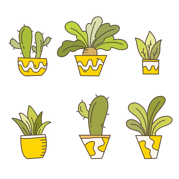 mão desenhar plantas conjunto de vetores conjunto de plantas conjunto de vetores conjunto