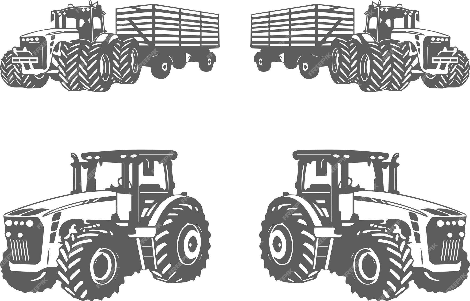 Mão desenhar vetor de trator agrícola