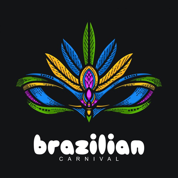MÃO DESENHO TRADICIONAL MÁSCARA ILUSTRAÇÃO DO FESTIVAL BRASIL