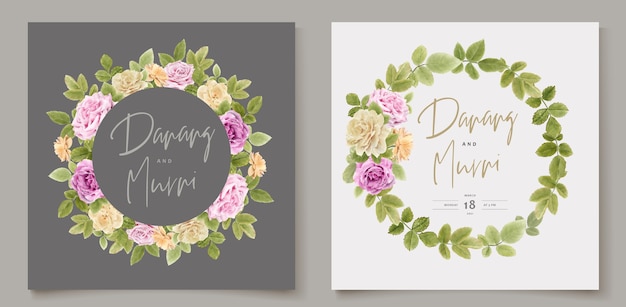 mão elegante desenho de convite de casamento floral