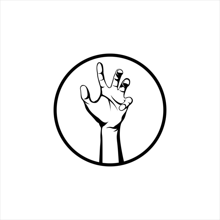 Vetor mão em um círculo vector.design para camisetas, logotipos etc.