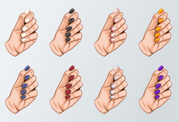 Mão feminina com bela manicure