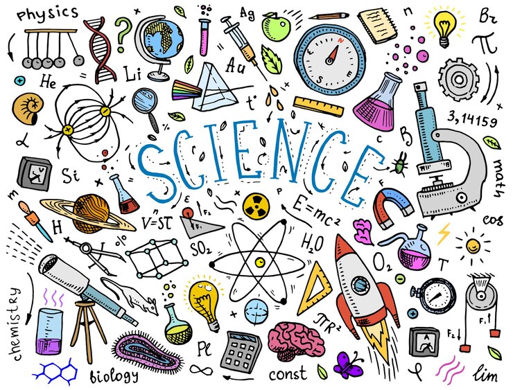 Vetor mão gravada desenhada em esboço antigo e fórmulas científicas de estilo vintage e cálculos em física e matemática química e biologia ou astronomia no quadro branco educação e ciência