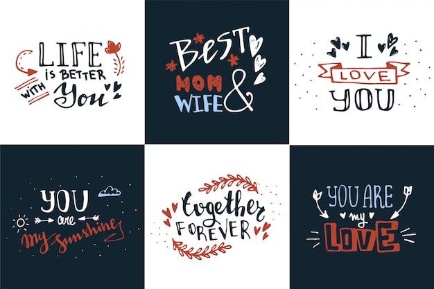 Mão lettering citações de amor