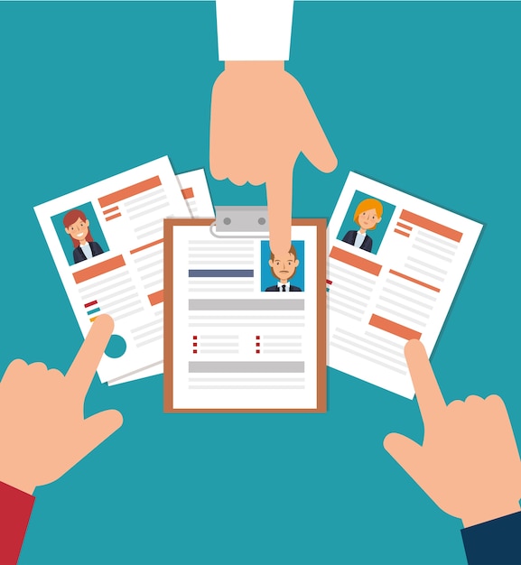 mão recursos humanos recrutar design
