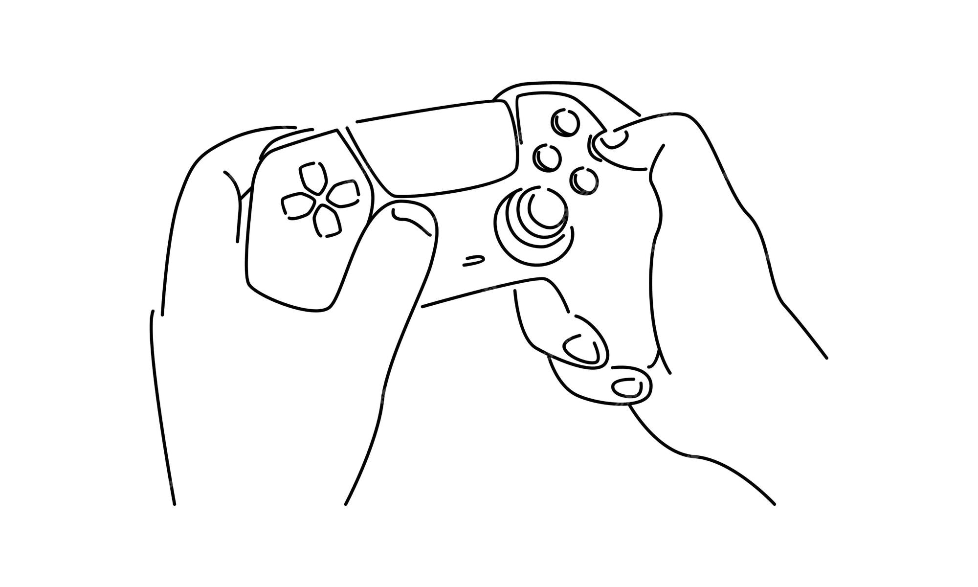 Desenho De Esboço Do Controlador Jogos Para Colorir Páginas On Line Vetor  PNG , Desenho De Asa, Desenho De Anel, Desenho Do Controlador Imagem PNG e  Vetor Para Download Gratuito