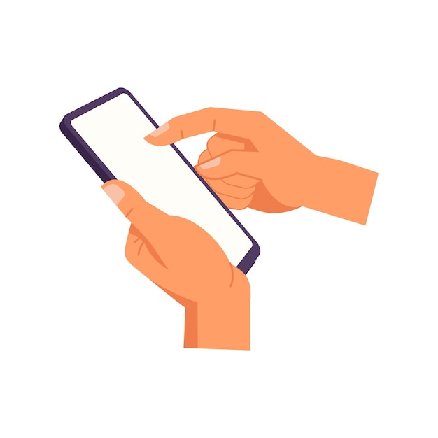Mão segurando o uso de gestos de smartphone