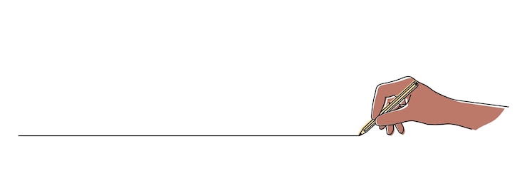 Vetor mão segurando um lápis e desenhando uma linha isolada em fundo branco