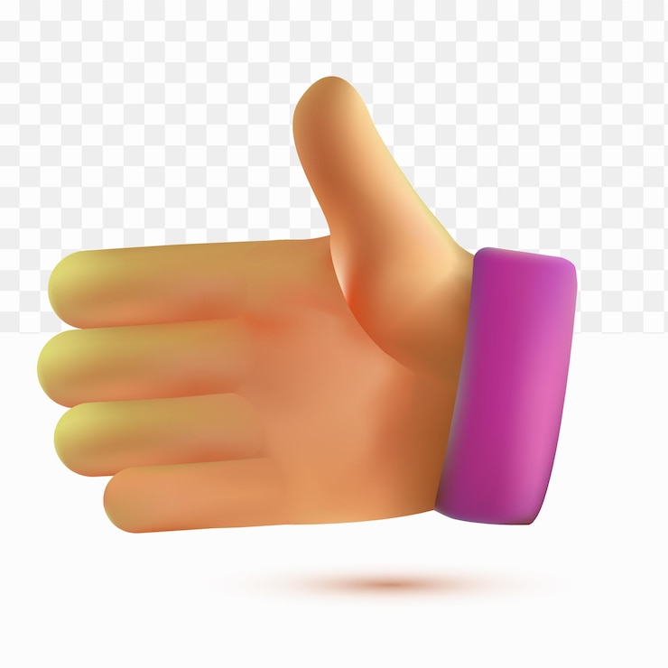 Vetor mãos 3d convidam estilo cartoon aperto de mão em fundo branco transparente