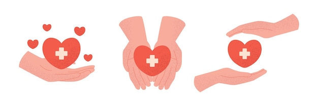 Mãos amigas dando coração. dia mundial da doação de órgãos. caridade, voluntariado, assistência social doação de sangue