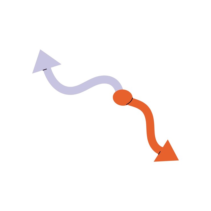 Vetor mãos de relógio curvas coloridas no sentido horário com forma torcida agulhas onduladas apontando horas minutos setas apontando no mecanismo do relógio conceito de tempo ilustração vetorial isolada plana em fundo branco
