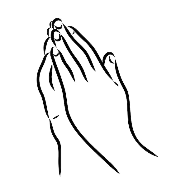 Vetor mãos postas em oração a deus mãos em vetor de oração