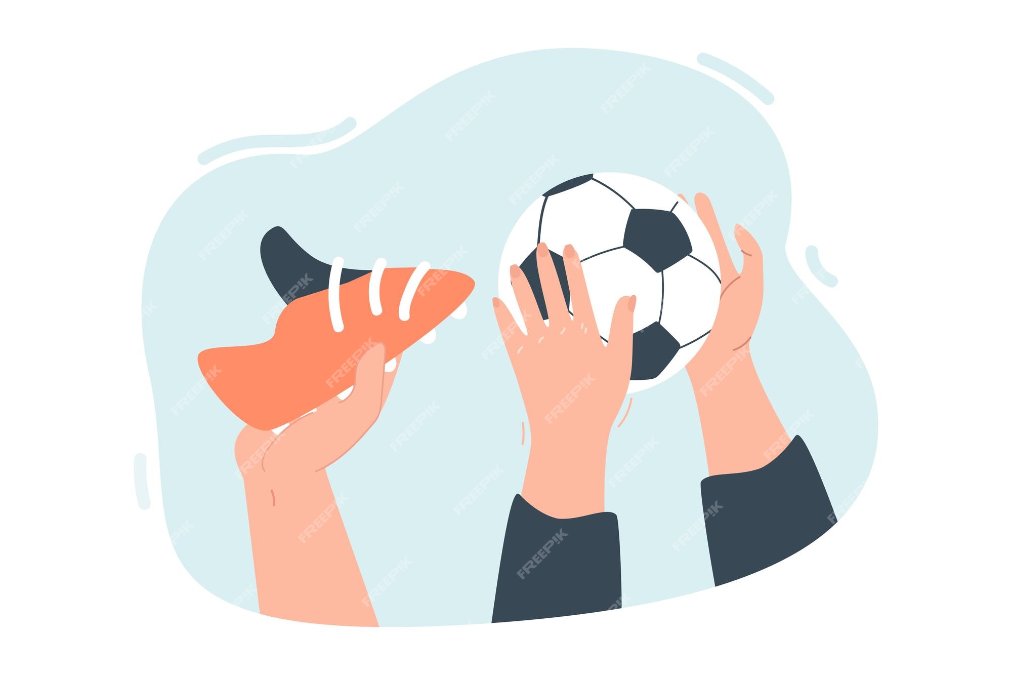 ilustração de um jogador de futebol segurando uma bola de