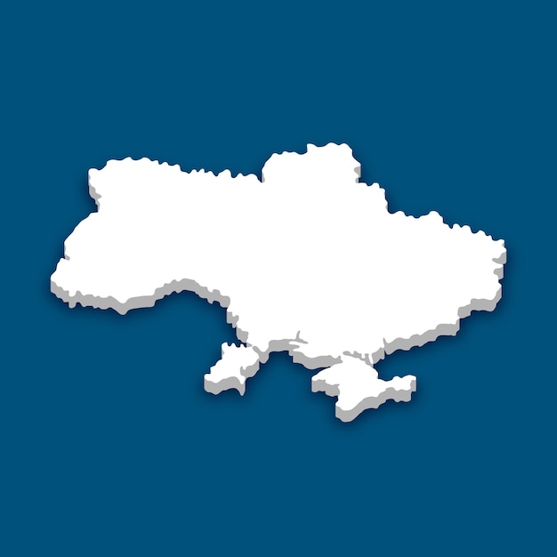 Mapa 3D da Ucrânia para design isolado