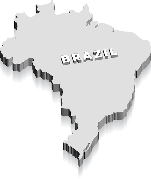 mapa 3D do Brasil, ilustração vetorial