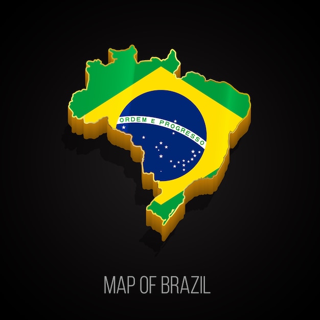 Vetor mapa 3d do brasil