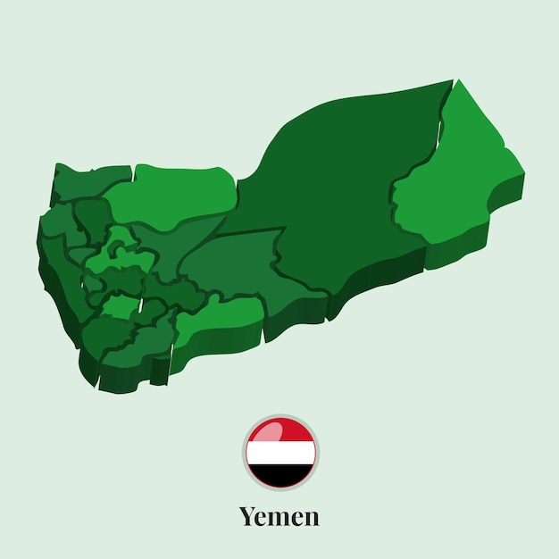 Mapa 3d do vetor de yemen fotos de stock projetos