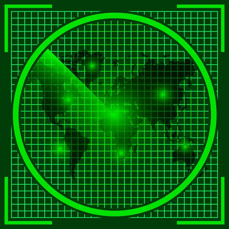 Vetor mapa alienígena da tela do radar