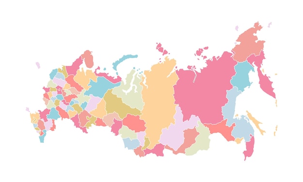 Mapa colorido da rússia