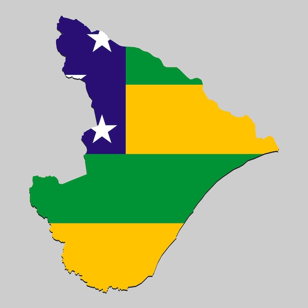 Mapa com bandeira nacional