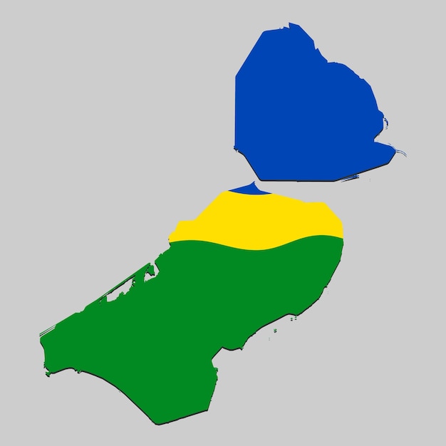 Mapa com bandeira nacional