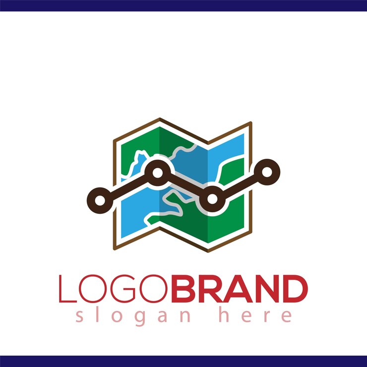 Vetor mapa com vetor de ícone de logotipo gráfico gráfico