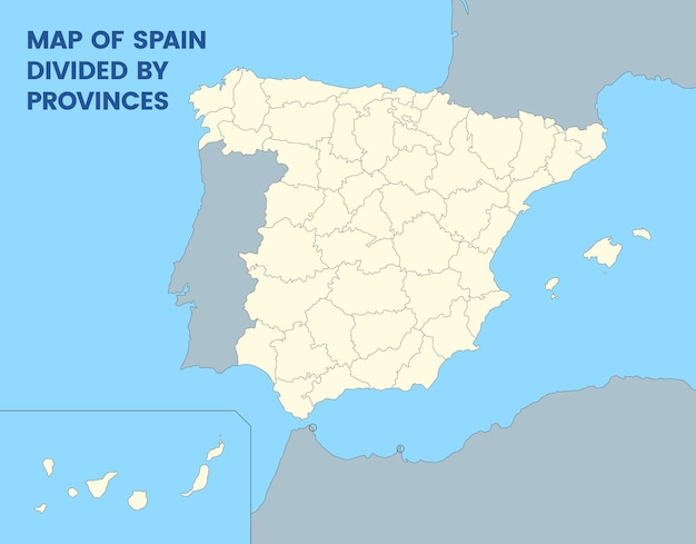 Vetor mapa completo da espanha