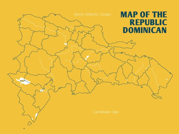 Vetor mapa criativo da república dominicana