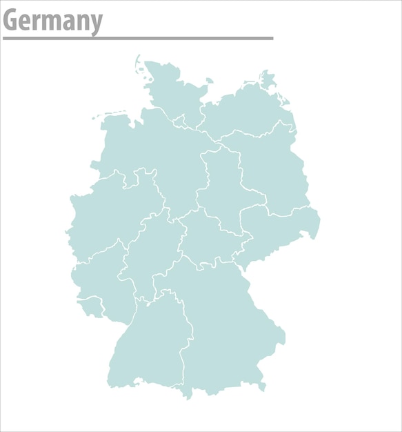 Mapa da alemanha ilustração vetorial detalhado mapa da alemanha com estados