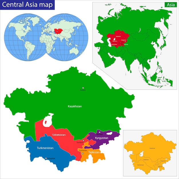 Mapa da ásia central