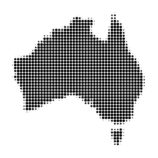 Vetor mapa da austrália em fundo branco