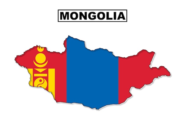 Mapa da bandeira da mongólia em vetor