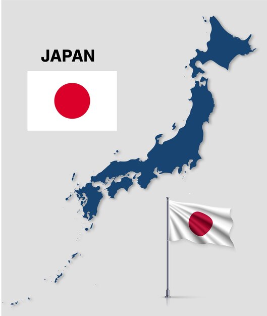 Mapa da bandeira do japão