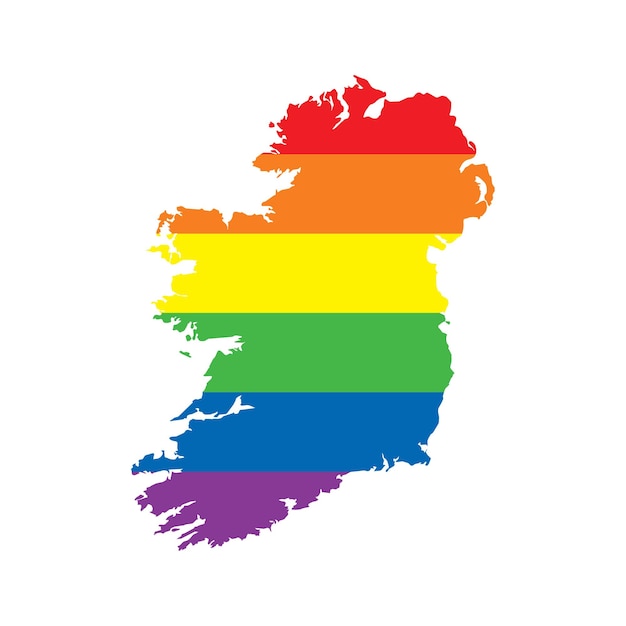 Mapa da bandeira do orgulho gay da irlanda lgbtq